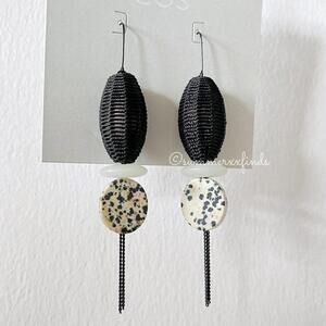 COS Mixed Material Drop Earrings